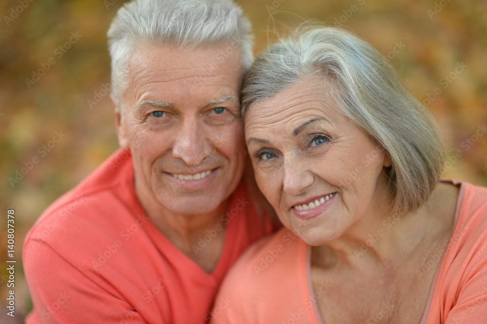 Happy elderly couple embracing Happy elderly couple embracing