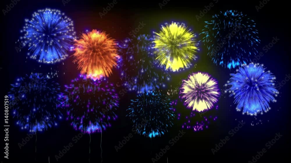 4K firework. Holidays fireworks. CG, 3d render. Version 40. 4K firework. Holidays fireworks. CG, 3d render. Version 40.