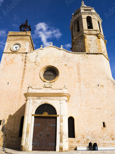 iglesia de San Bartolomé y Santa Tecla en Sitges, Barcelona, templo barroco del siglo XVII visita en Marzo de 2017 photo