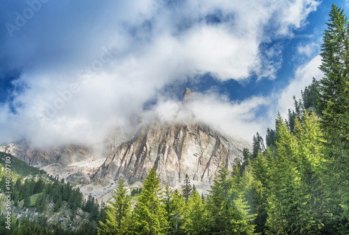 Beautiful peaks of Italian Dolomites in summer