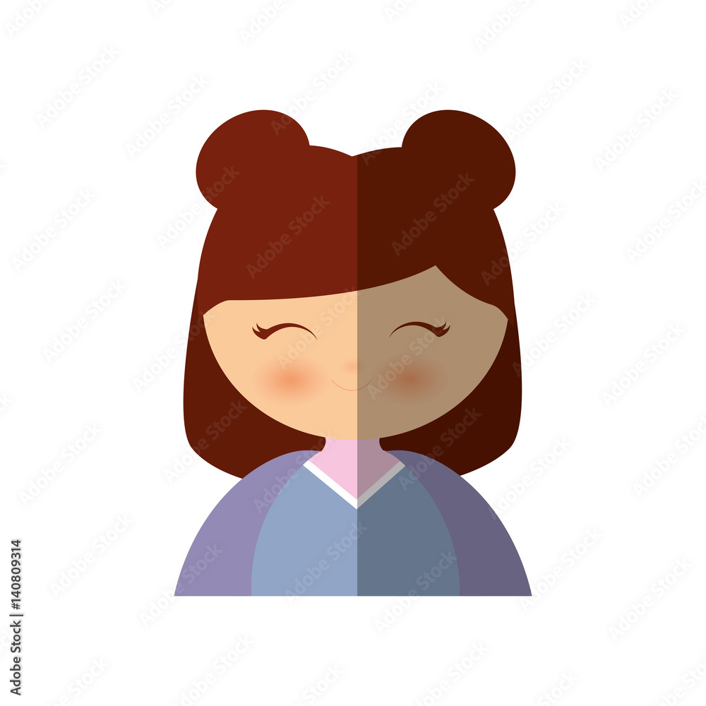 cute girl japanese manga - shadow vector illustration eps 10 cute girl japanese manga - shadow vector illustration eps 10