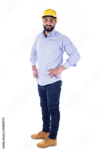 Worker smiling