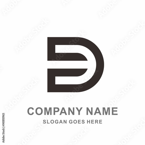 Monogram Letter D Square Circle Strips Architecture Interior Construction Business Company Stock Vector Logo Design Template 