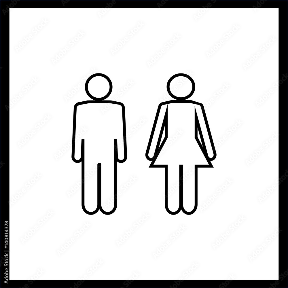 Black silhouette men and women in square on white background Black silhouette men and women in square on white background