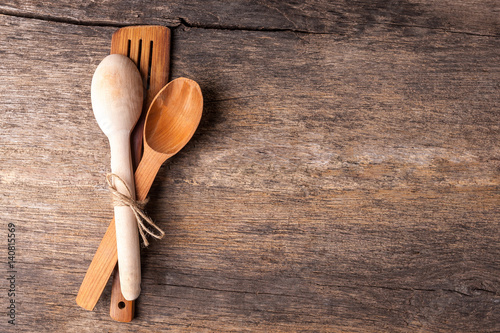 Obraz na płótnie Rustic wooden spoons w salonie
