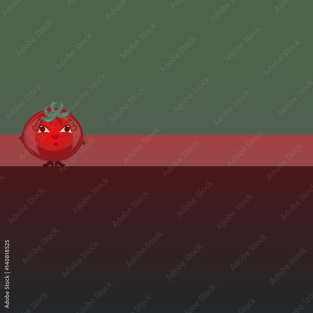 Fototapeta premium Background with a funny girl tomato