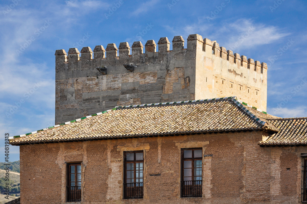 The Alcazaba, fortress of the Moorish monarchs in the Alhambra of Granada