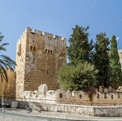 The Jerusalem Citadel, the Tower of David Museum in Jerusalem, Israel photo