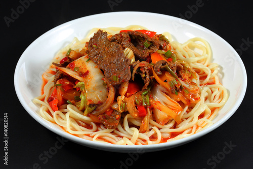 Chinese Food. Noodles with vegetables.