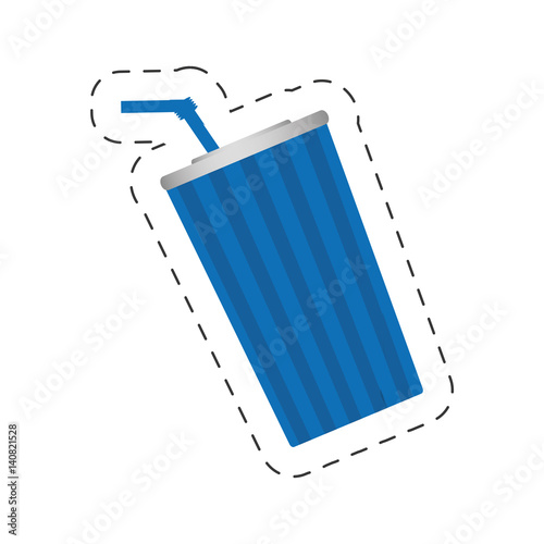 plastic cup soda cinema movie image vector illustration eps 10 photo