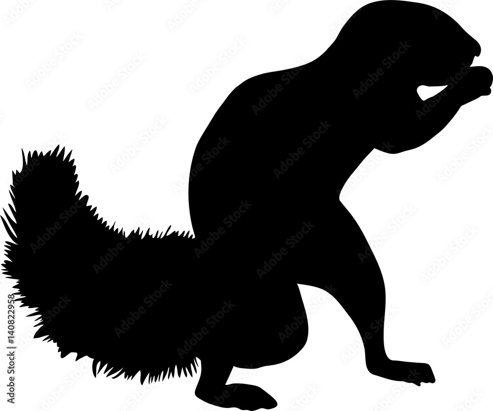 Silhouette of a standing ground squirrel - digitally hand drawn vector illustration Silhouette of a standing ground squirrel - digitally hand drawn vector illustration