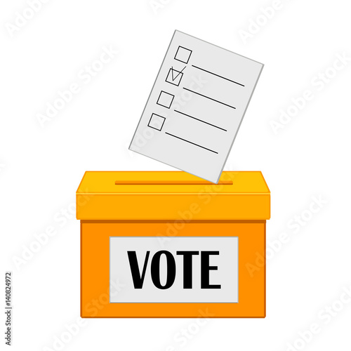 Vote concept on background of world map. Flat design. Abstract concept. Vector illustration.