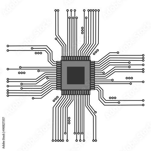 cpu abstract technology. Vector illustration.