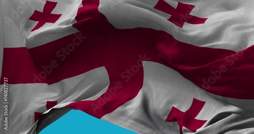 National Flag of  Georgia  waving in the wind slow motion Seamless Loop Animation