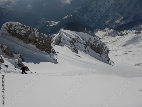 beautiful winter landscape of totes gebirge mountains