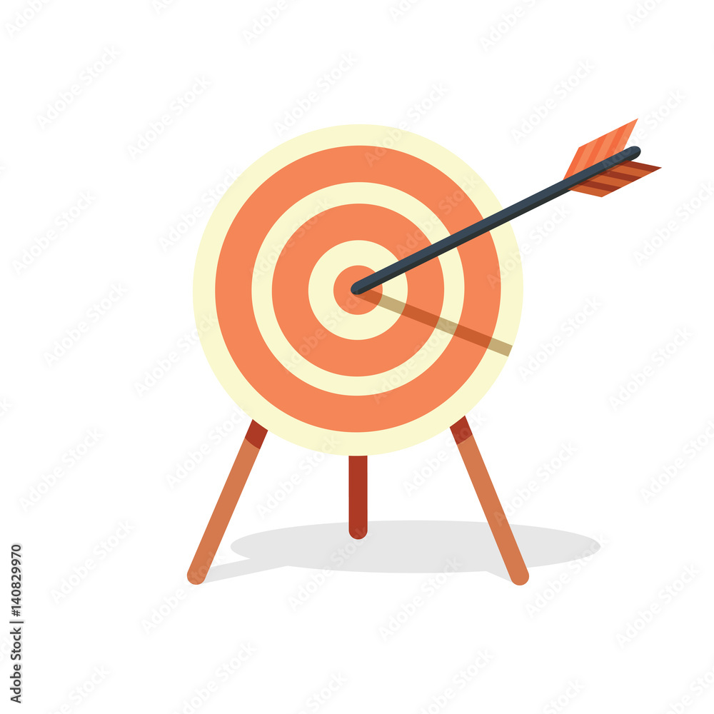Target with arrow, standing on a tripod. Target with arrow, standing on a tripod.