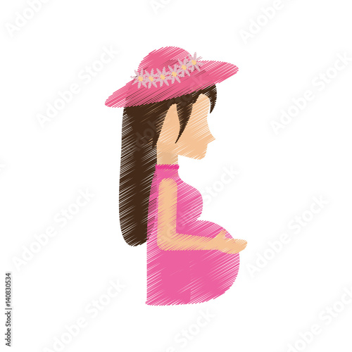 woman pregnant waiting expectant vector illustration eps 10