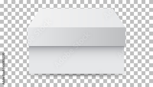 White cardboard package box. Vector illustration isolated on isolated background.