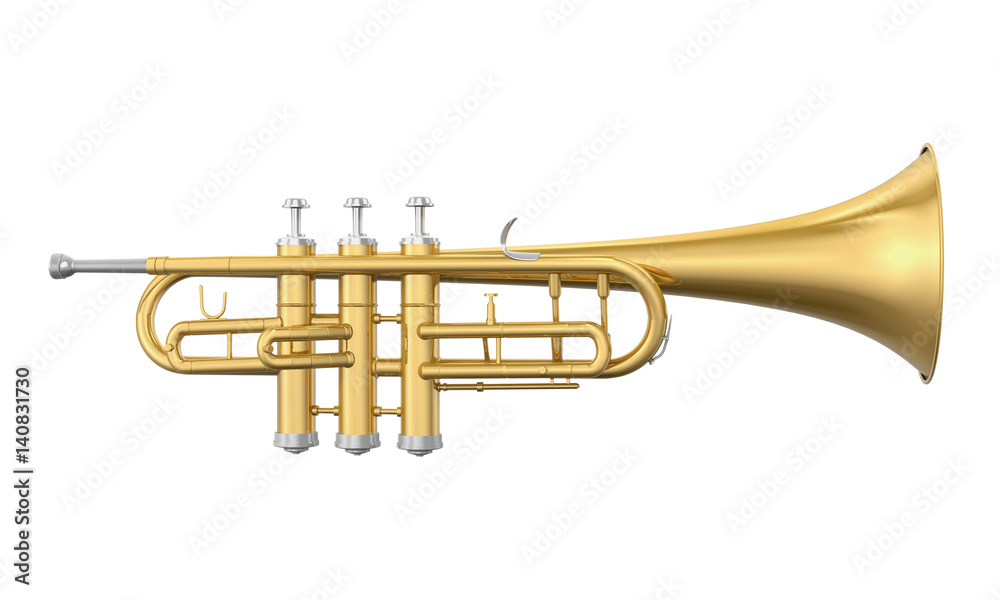 Obraz premium Golden Trumpet Isolated