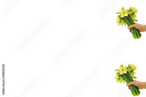 A bunch of narcissuses in a hand