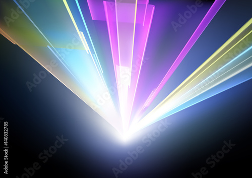 Disco Lights Background with Laser Effect - Abstract Illustration, Vector