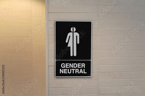 Gender neutral restroom sign that says, GENDER NEUTRAL