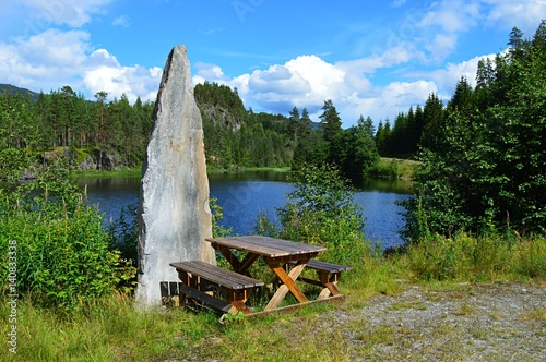 Resting Point at a fishing lake in Telemark in Norway