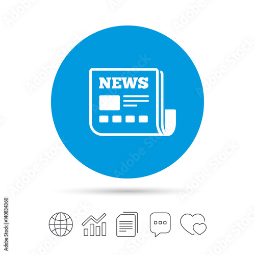 News icon. Newspaper sign. Mass media symbol.