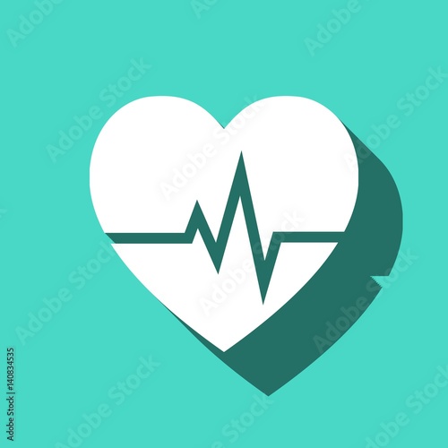 heart beat icon stock vector illustration flat design