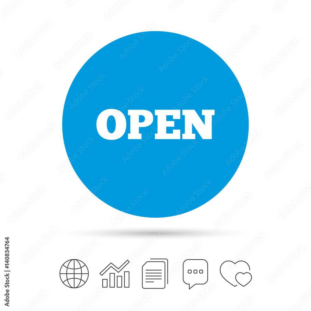 Open sign icon. Entry symbol. Open sign icon. Entry symbol.