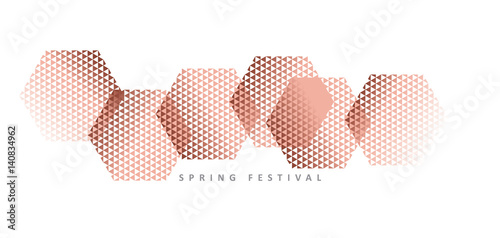 Luxury geometry style landscape composition for background, card, invitation, header. Vector illustration for print, web,  chick decor. .