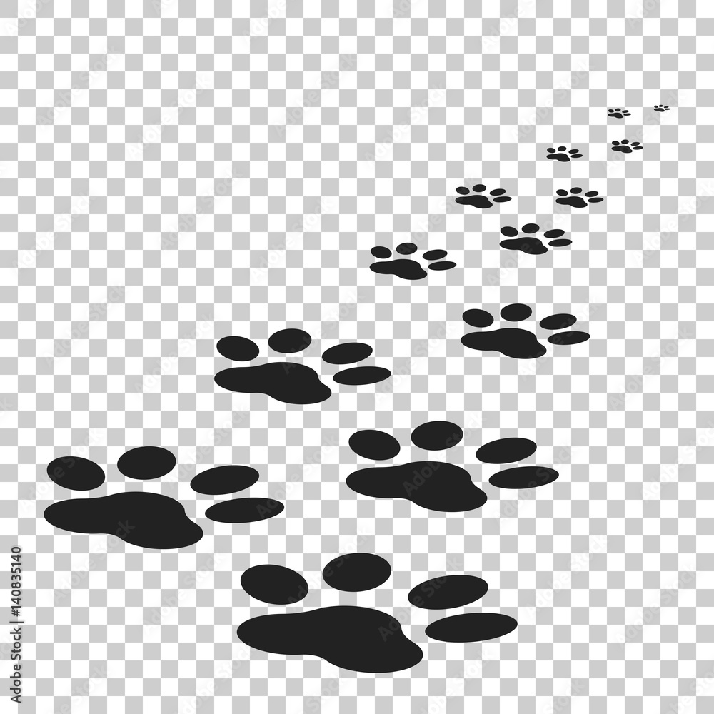 Fototapeta Łapa druku ikony wektorowa ilustracja odizolowywająca na odosobnionym tle. Pies, kot, niedźwiedź łapa symbol płaski piktogram.