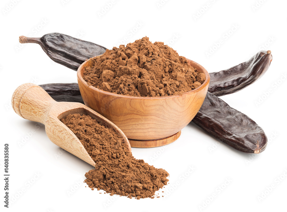 Ground carob and pods isolated on white Stock Photo Adobe Stock