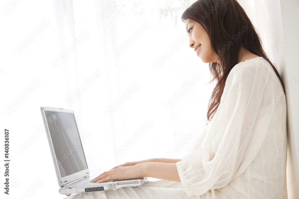 Woman using her laptop Woman using her laptop