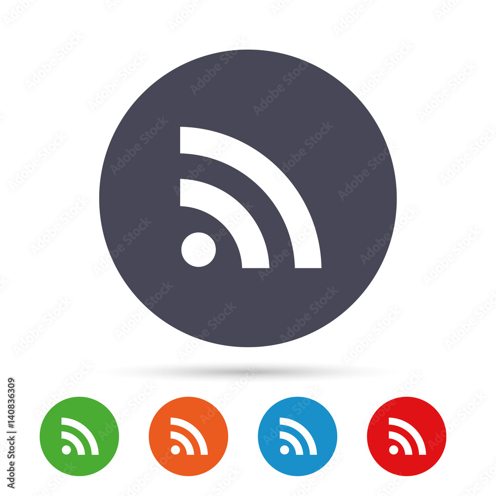 RSS sign icon. RSS feed symbol. RSS sign icon. RSS feed symbol.