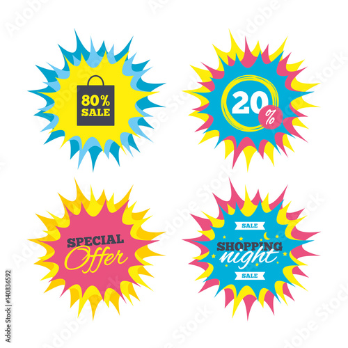 80 percent sale bag tag sign icon.