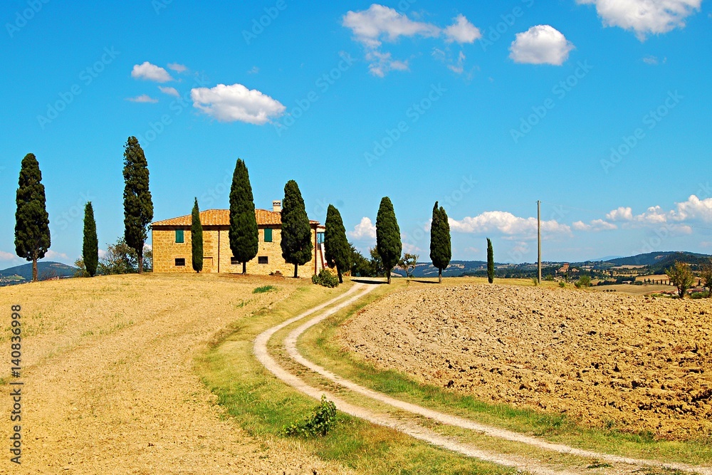 Wonderful rural Landscape in the Tuscany in Italy