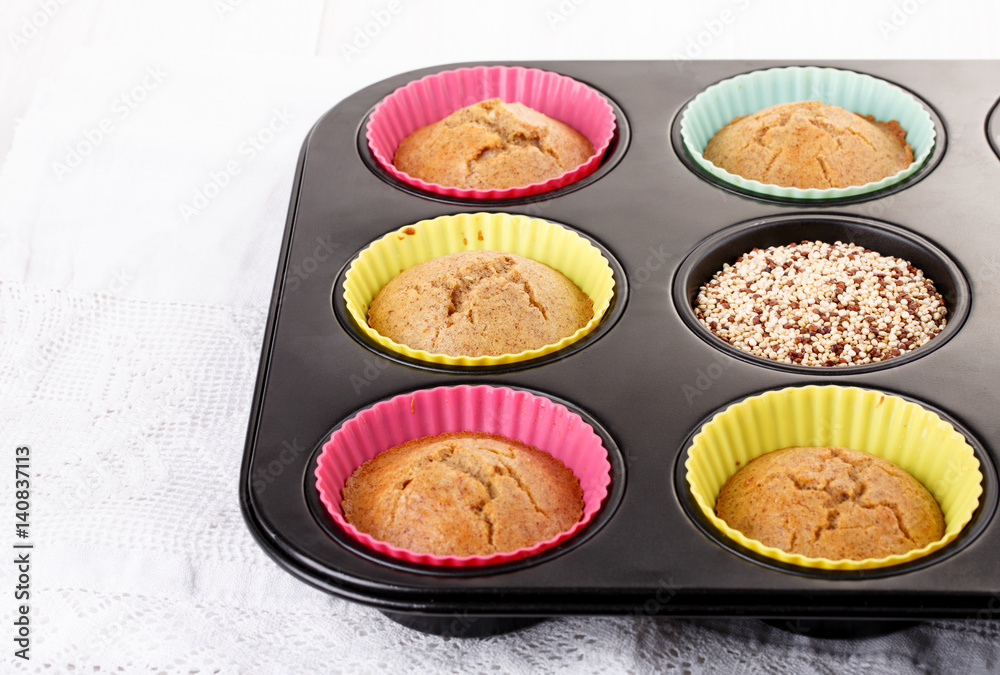 Homemade quinoa muffins. Homemade quinoa muffins.