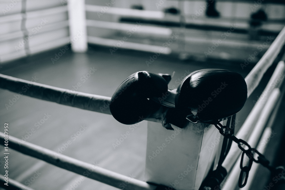 Boxing gloves in the ring