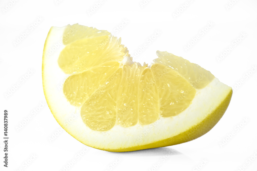 Pamela citrus fruit cut in half isolated on white background. Clipping Path. Pamela citrus fruit cut in half isolated on white background. Clipping Path.