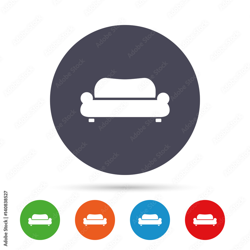 Comfortable sofa icon. Modern couch symbol. Comfortable sofa icon. Modern couch symbol.