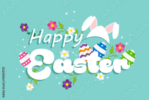 Happy Easter spring rabbit design for celebration