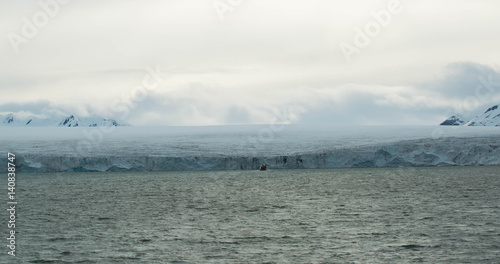 Glacier meeting the ocean at Svalbard in Norway