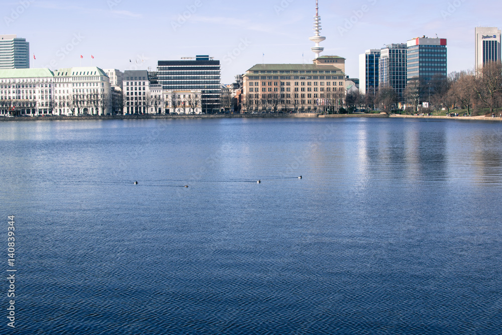 Alster lake in hamburg