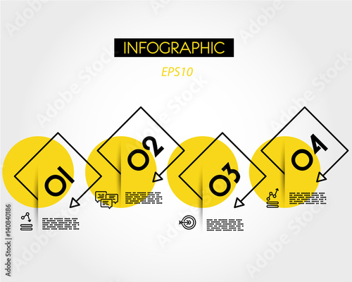 yellow linear sqaure oblique timeline