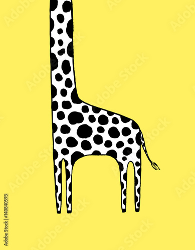 The tallest Giraffe, hand drawn vector illustration