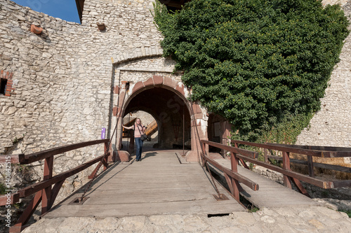 22.09.2011. The girl is a photographer in the fortress of Sumeg. Hungary.