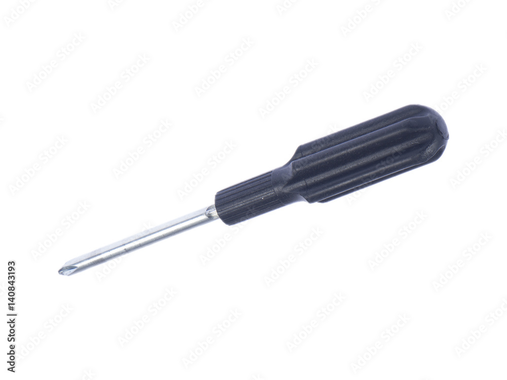 Hand metal screwdriver with plastic on white isolated background Hand metal screwdriver with plastic on white isolated background