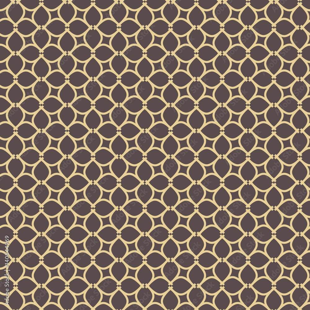 Seamless vector golden ornament in arabian style. Geometric abstract background. Pattern for wallpapers and backgrounds