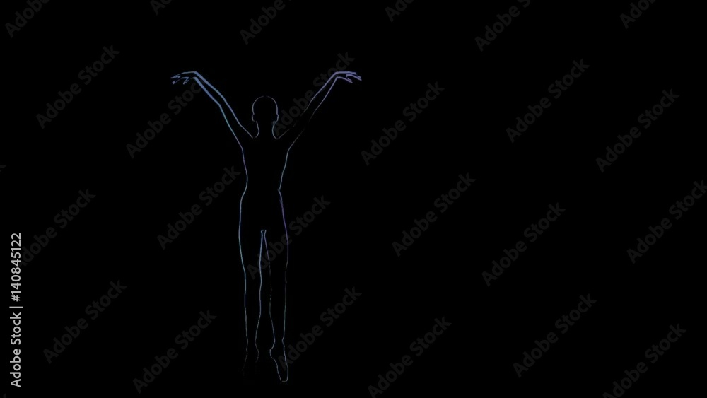 Ballerina is dancing in slow motion, abstract animation computer graphics Ballerina is dancing in slow motion, abstract animation computer graphics
